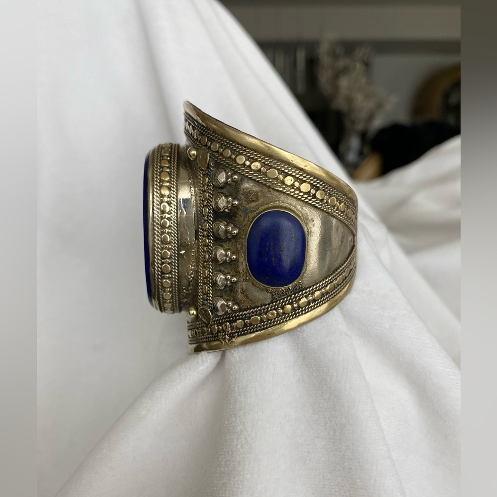 NWOT Afghani Lapis Tribal Cuff Vintage - Picture 2 of 8